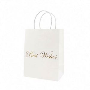 Welcome <b>Bags</b> Gold Foil Kraft Paper <b>Bags</b> with Handle Gift <b>Bags</b> for Retail Wedding Party Baby Show - Product Image 4