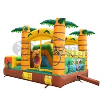 Château gonflable commercial à thème sportif (football, basketball) 4x4m en PVC, facile à installer