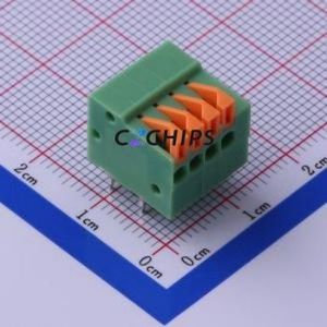 KF141R-2.54-4P Spring Terminal Block Bent Lead Through Hole,P=2.54mm Connector 2.54mm 4P 4 2A - Product Image 1