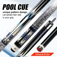 Queue de billard en fibre de verre à motif blocs blancs - Embout de 13 mm, joint Uni-loc, 1/2 pièce, pour billard
