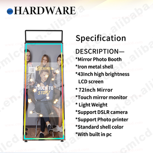 Cabina de fotos de espejo grande Mini PC incorporada, pantalla táctil de 43 pulgadas, cabina de fotos para Selfie Dslr, carcasa de cabina de fotos adaptada para fiesta - Product Image 6