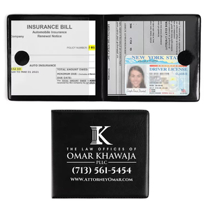 Porte-carte <span class=keywords><strong>d</strong></span>'assurance et <span class=keywords><strong>de</strong></span> permis <span class=keywords><strong>de</strong></span> conduire auto-adhésif en velcro résistant, imperméable et élégant pour toutes les voitures, camions, motos, remorques, bateaux - Product Image 1