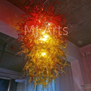 <span class=keywords><strong>Lampadario</strong></span> a soffitto a LED moderno con grande vetro <span class=keywords><strong>rosso</strong></span> Murano cristallo di Design materiale in ferro per Hotel Bar ristorante o casa - Product Image 5