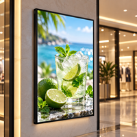 Kotak Lampu Iklan Tarik Keluar Slim LED Poster Display Bingkai Aluminium untuk Restoran, Kafe, dan Hotel
