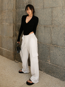 <span class=keywords><strong>Pantalon</strong></span> Cargo pour femmes avec poches <span class=keywords><strong>Pantalon</strong></span> ample taille haute <span class=keywords><strong>de</strong></span> haute qualité <span class=keywords><strong>Pantalon</strong></span> Taille personnalisée Vie décontractée - Product Image 2