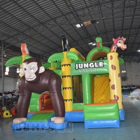 Maison gonflable de la jungle 5.6x5x4 mètres toboggan gonflable de gorille et château de saut