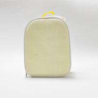 Lot de 25 sacs à lunch isothermes jaunes en seersucker à rayures, sacs isothermes pour le déjeuner, sacs fourre-tout DOM106-344