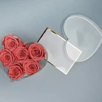 YAGELI YGL-0519 Boîte à fleurs en acrylique transparente en forme de cœur, personnalisable, de luxe, professionnelle, épaisseur personnalisable, livraison gratuite
