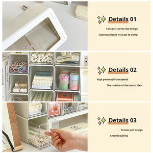 Modular Máy tính để bàn Hệ thống lưu trữ thông gió lưới thiết kế có thể tháo rời ngăn kéo cho vật tư văn phòng thủ công hộp lưu trữ Thùng - Product Image 5