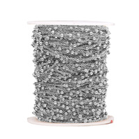 Chaînes à billes satellite en acier inoxydable doré et argenté - Bobines de câbles à billes pour composants de bijoux en vrac et composants de bricolage