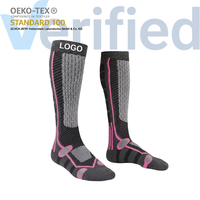 Chaussettes de ski d'hiver personnalisées avec logo OEM pour hommes, femmes, jeunes et adultes, chaussettes de sport en coton épaissies à revers antidérapant tricotées pour l'extérieur