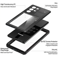 Funda Impermeable para Teléfono ShellBox IP68, Carcasa Transparente de TPU+PC+PET para Samsung 23, 23Plus, 23Ultra, S24Ultra, S26Ultra
