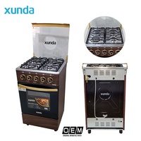 Cuisinière à gaz Xunda 20 pouces à grain de bois, 4 brûleurs de haute qualité avec four et grill intégrés pour la maison, vente directe d'usine