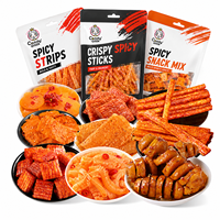 Vente en gros de snacks chinois épicés au gluten Latiao, bandes épicées semi-molles, snacks au chili, emballage personnalisé OEM, fabrication artisanale, certifié HACCP