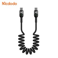 Cable de Carga Retráctil Mcdodo 786/641/642/196 de 60W USB C con Resorte, LED, Carga Rápida PD, 1.8M, Anti-Enredos, para Auto y Viajes