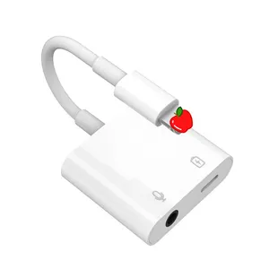 C100 Adaptor Jack Headphone 2 In 1, Iphone Ke 3.5Mm Asli, Adaptor Pemisah Audio Aux dan Pengisi Daya 2 In 1 untuk Iphone 6/7/8/X/11/12