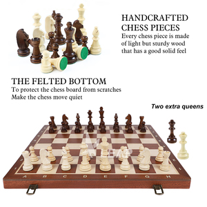 Juego de Ajedrez Profesional de Torneo Europeo <span class=keywords><strong>Staunton</strong></span> 6 Hecho a Mano con Tablero, Estuche de Madera y Almacenamiento para Todas las Piezas - Product Image 5