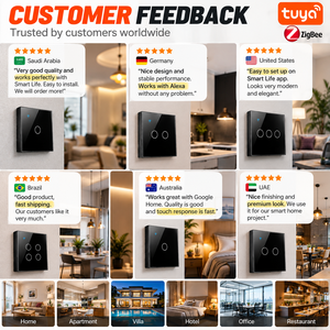 Interrupteur mural tactile intelligent Tuya Zigbee 3.0 en verre, 1, 2, 3 ou 4 gangs, pour domotique Smart Life, vente en gros usine - Product Image 4