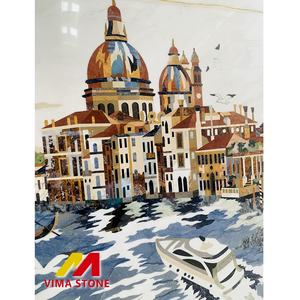 Custom high end in marmo naturale a getto d'acqua medaglione arte venezia intarsio pattern design per parete decorativo sfondo - Product Image 4