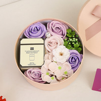 Bougie artisanale 2026 dans une boîte à fleurs en savon de rose pour la fête des mères, la Saint-Valentin, un anniversaire, un cadeau de Noël