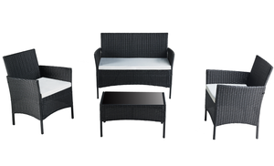 Divano da Giardino Portatile in Stile Contemporaneo, 4 Posti, in Vimini e <span class=keywords><strong>Rattan</strong></span> con Telaio in Ferro, Ecologico, Durevole e Confortevole - Product Image 5