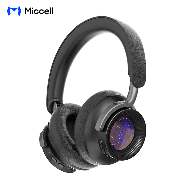 Miccell Wholesale Wireless ANC Headphones with Starry LED Light Bluetooth Headphones Games Head-mounted for Outdoors and Travels