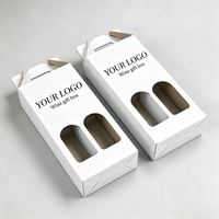 Boîte à vin portable personnalisée 3 pièces avec fenêtre, emballage pour vin rouge individuel, boîtes en papier pour vin