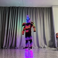 Светодиодные костюмы: современные костюмы роботов с LED-подсветкой и светящаяся танцевальная одежда для сценических выступлений, унисекс, полиэстер, для взрослых.