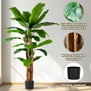 <span class=keywords><strong>Grand</strong></span> <span class=keywords><strong>pot</strong></span> d'herbe artificielle en plastique PE <span class=keywords><strong>pour</strong></span> les décorations d'hôtels Banyan Tree Banana Bird Paradise Olive Leaf Clover Plantation - Product Image 5