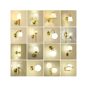 Timjay Moderne Gouden Glazen Bal Woonkamer Badkamer Slaapkamer Bed Entree Veranda Indoor Verlichting Decoratie Led Wandlamp