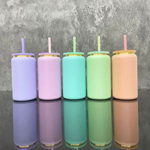 Gold Underneath Metal 16oz Stainless Steel Can Tumbler for Laser Etch with Clear Plastic Straws - Product Image 1