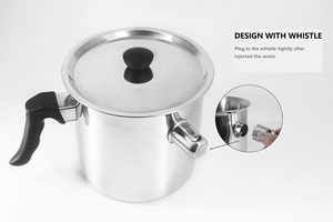 Pentola da Cucina in Acciaio Inossidabile a Doppia Parete da 1.6L con Fischietto, Pentola per Latte e Salse, Pentola per Bollire il Latte con Coperchio, per Candele e Sapone - Product Image 3