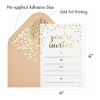 Carte d'invitation de mariage personnalisée de luxe simple à impression personnalisée avec ensemble d'enveloppes