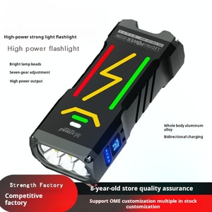 Linterna LED Súper Cuadrada de 10000 Lúmenes, Antorcha Versátil con Carga USB, Cuerpo de Aleación de Aluminio y Capacidad para Encender Hojas - Product Image 2