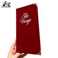 Menus de mariage personnalisés en velours, menus de style restaurant, menus de luxe, couverture de menu personnalisée, carte de menu sur mesure