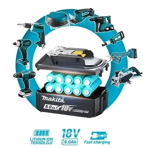 Nouvelle conception de batterie rechargeable 18V 6.0Ah pour Makita <span class=keywords><strong>BL1840B</strong></span> BL1850 BL1850B, adaptée aux outils agricoles DTW700 - Product Image 5