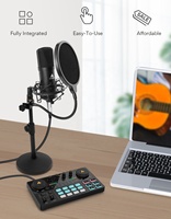 Kit de Microphone MAONO Condensateur Studio Enregistrement Table de Mixage Audio Interface Diffusion en Direct Micro Carte Son Externe