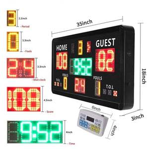 Tabellone Segnapunti Elettronico Grande GANXIN con Cronometro dei 24 Secondi, Tabellone Digitale LED Portatile per Stadio da Basket Interno ed Esterno - Product Image 2