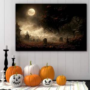 Looife Halloween toile mur Art 40x28 pouces <span class=keywords><strong>horreur</strong></span> Halloween effrayant <span class=keywords><strong>affiche</strong></span> effrayant maison hantée photos mur vie peintures - Product Image 4