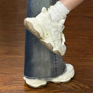 <span class=keywords><strong>Sneakers</strong></span> Classiche da <span class=keywords><strong>Donna</strong></span> con Suola Rialzata <span class=keywords><strong>Beige</strong></span> e Marrone, Scarpe da Ginnastica alla Moda per Corsa e Passeggio - Product Image 2