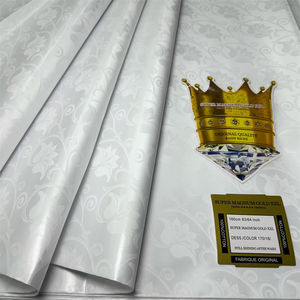 Vente en Gros Tissu Bazin Riche Brodé 100 % Coton Super Magnum Or XXL Haute Qualité Matériau Bazin Riche Brillant Peigné Tissé - Product Image 4