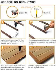 Planche de terrasse en composite bois-plastique anti-eau, co-extrusion, durable, revêtement de sol extérieur WPC - Product Image 3