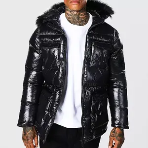 Brand Your Own Mens Streetwear Snow Shiny Puffer Luxury Coats Jacket For Men