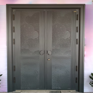 TECHTOPモダンな高級金属製ダブルドア厚手の葉のフロントカービング、ハウス用スチールゲートまたはプージャルーム用 - Product Image 5