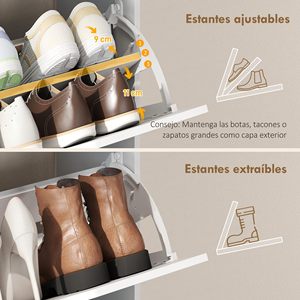 SENYU Meuble à chaussures autoportant moderne avec 2 tiroirs, rangement gain de place pour entrée, mobilier de maison, design minimaliste, blanc - Product Image 5