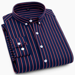RNSHANGER New Autumn Business Shirts for Men Fashion Vertical Stripe Dress Shirt Slim Men Casual camicia a maniche lunghe - Product Image 6