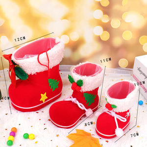 Factory <strong>Wholesale</strong> <strong>Christmas</strong> Decorations Cartoon <strong>Gift</strong> Boots Hot Sale Santa Boots Plush Candy Packaging Boots - Product Image 2