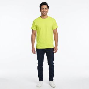 Camiseta Negra Lisa para Hombre, 100% Algodón, Color Sólido, para Comodidad Diaria - Product Image 1