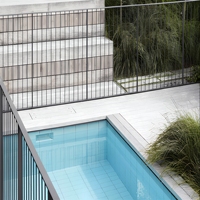 Clôture de piscine en aluminium à double revêtement pour l'intimité, installation rapide, 6 pieds, résistante à l'eau salée, pour piscines extérieures côtières et résidentielles