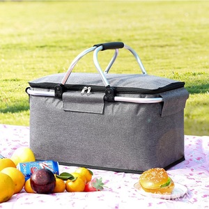 Borsa Termica Multifunzionale Oxford Grigia Ecologica Riutilizzabile 15L con Cestello per Picnic all'Aperto con Rivestimento in Alluminio Rinforzato - Product Image 2
